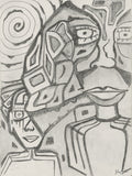 Many Faces, a drawing by Yale Freedman