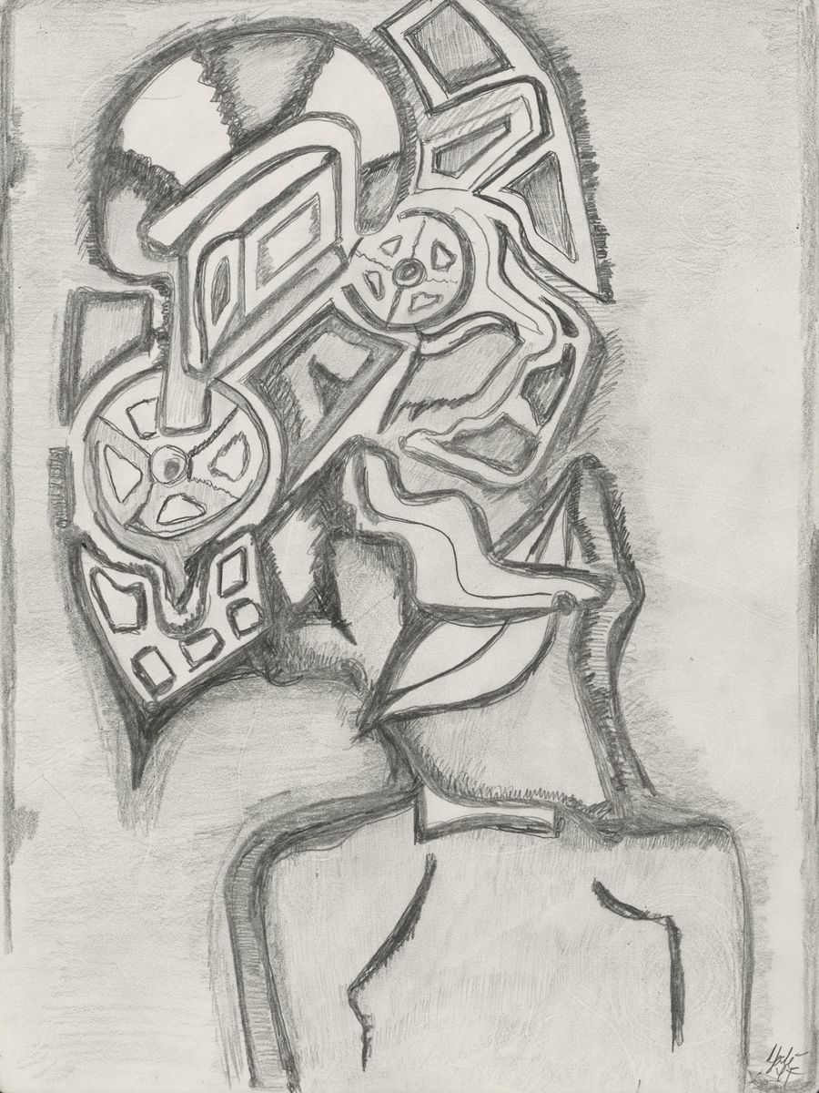 The Machine Mind, a drawing by Yale Freedman