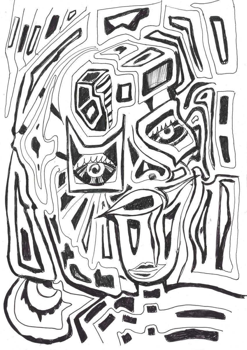 The Watcher in the Maze, a painting by Yale Freedman