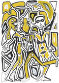 Three in Yellow, a painting by Yale Freedman