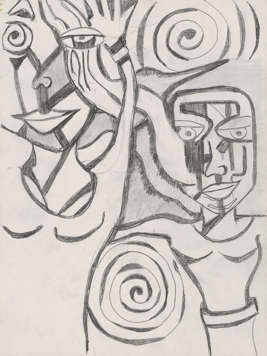 Whisper, a drawing by Yale Freedman
